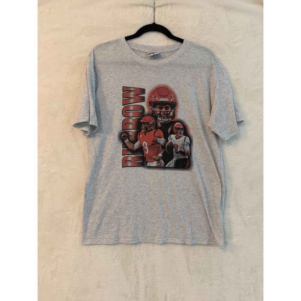 Where I'm From Joe Burrow Cincinnati Bengals T-Shirt Mens Large Gray Tri-Blend